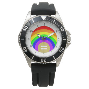 LGBTQ GAY PRIDE RAINBOW COLOREN TIJD VOOR GELIJKHE HORLOGE