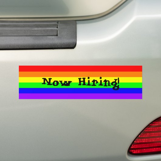 LGBTQ Gay Pride Rainbow Flag Bumpersticker (Op auto)