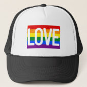 LGBTQ Gay Pride Rainbow Flag Love Trucker Pet (Voorkant)