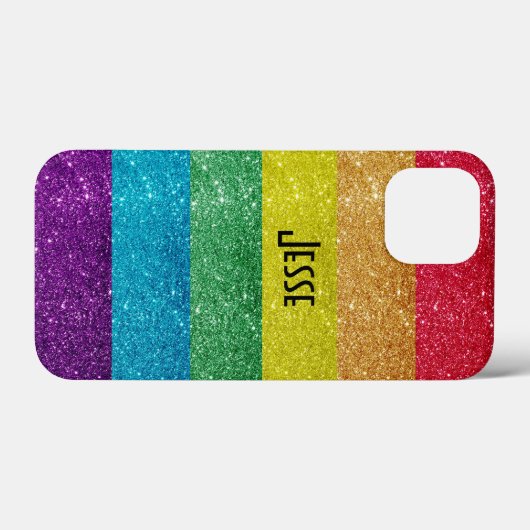 LGBTQ Gay Pride Rainbow Glitter Flag Case-Mate iPhone Case (Achterkant (horizontaal))