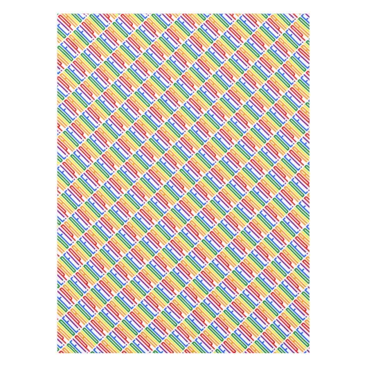 LGBTQ Gay Pride Rainbow Typography Patroon Tafelkleed (Voorkant)