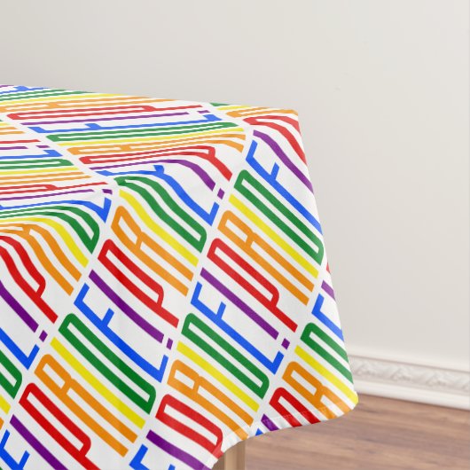 LGBTQ Gay Pride Rainbow Typography Patroon Tafelkleed (Voorbeeld)
