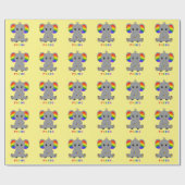 LGBTQ gay pride - schattige olifant met regenboogv Cadeaupapier (Vlak)