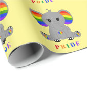 LGBTQ gay pride - schattige olifant met regenboogv Cadeaupapier (Rol Hoek)