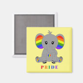 LGBTQ gay pride - schattige olifant met regenboogv Magneet (Voorkant / Achterkant)