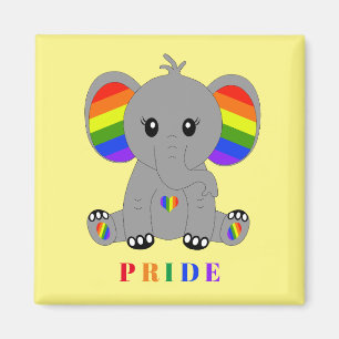 LGBTQ gay pride - schattige olifant met regenboogv Magneet