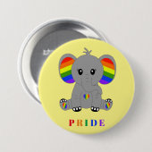LGBTQ gay pride - schattige olifant met regenboogv Ronde Button 7,6 Cm (Voorkant /achterkant)