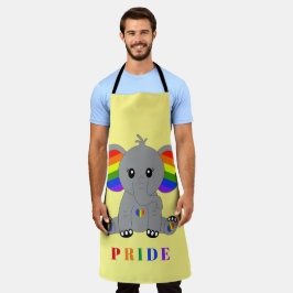 LGBTQ gay pride - schattige olifant met regenboogv Schort