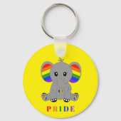 LGBTQ gay pride - schattige olifant met regenboogv Sleutelhanger (Voorkant)