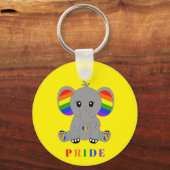 LGBTQ gay pride - schattige olifant met regenboogv Sleutelhanger (Voorkant)