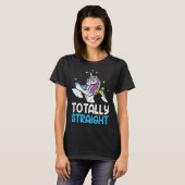 LGBTQ Gay Pride  Totally Straight Unicorn  4 T-shirt (Voorkant volledig)