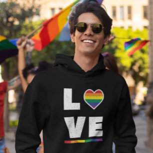LGBTQ Gay Pride-vlag versleten Grunge-liefde Hoodie
