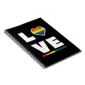 LGBTQ Gay Pride Vlag Versleten Grunge Liefde Notitieboek (Rechterzijde)