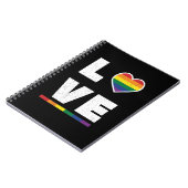LGBTQ Gay Pride Vlag Versleten Grunge Liefde Notitieboek (Linkerzijde)