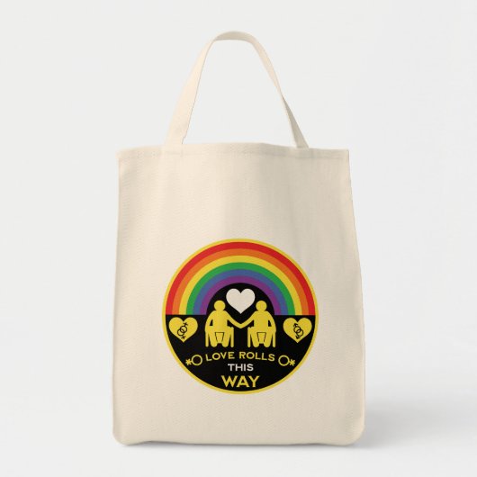 LGBTQ Gay Rolstoel Disability Pride Tote Bag (Voorkant)