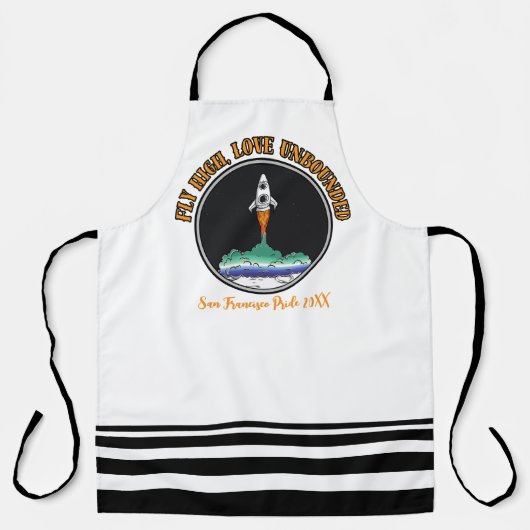 LGBTQ Gay Vlag, Vlieg Hoog, Liefde Onbegrensd Schort (Voorkant)