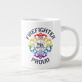 LGBTQ - gekleurde brandweerman Maltees dwarsontwer Grote Koffiekop