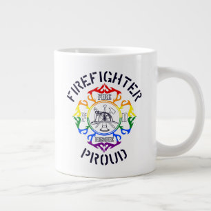 LGBTQ - gekleurde brandweerman Maltees dwarsontwer Grote Koffiekop