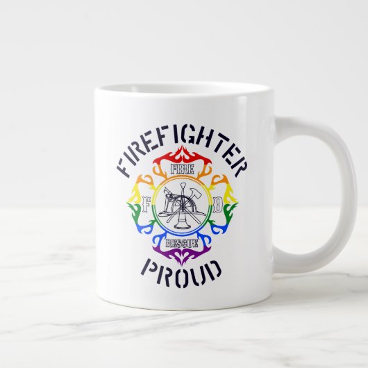 LGBTQ - gekleurde brandweerman Maltees dwarsontwer Grote Koffiekop (Rechts)