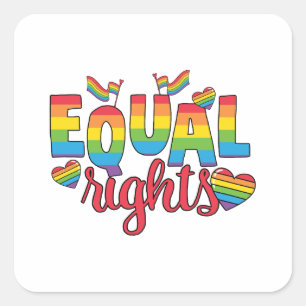 LGBTQ - Gelijke rechten - Rainbow Colors Vierkante Sticker