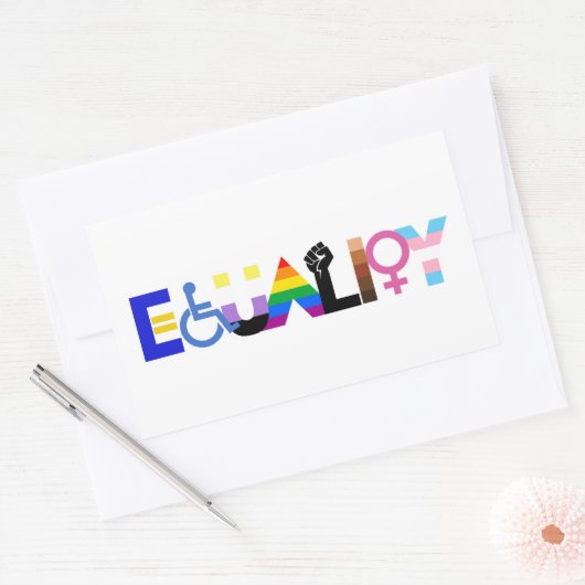 LGBTQ+ Gelijkheid Rechthoekige Sticker (Envelop)