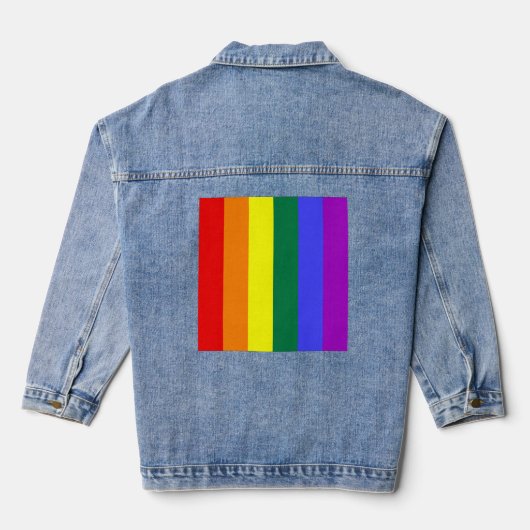 LGBTQ+ GELIJKHEID REGENBOOGVLAG DENIM JACKET (Achterkant)