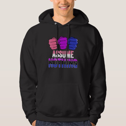 LGBTQ Genderfluid Pride Assume Nothing Gender Flui Hoodie (Voorkant)