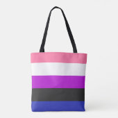 LGBTQ Genderfluid Pride Vlag Tote Bag (Achterkant)
