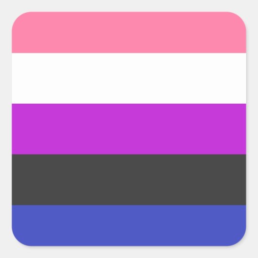 LGBTQ Genderfluid Pride Vlag Vierkante Sticker (Voorkant)