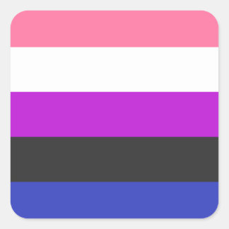 LGBTQ Genderfluid Pride Vlag Vierkante Sticker