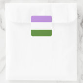 LGBTQ Genderqueer Pride Vlag Vierkante Sticker (Tas)