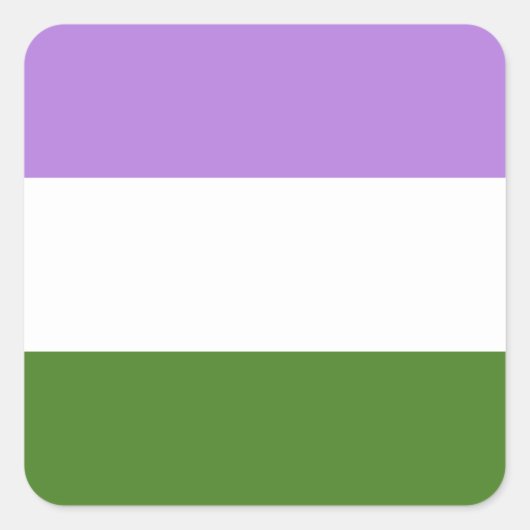 LGBTQ Genderqueer Pride Vlag Vierkante Sticker (Voorkant)