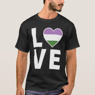 LGBTQ Genderqueer Vlag Hart LGBTQIA+ Liefde Geslac T-shirt