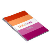 LGBTQ Gepersonaliseerde aangepaste Lesbische vlag  Notitieboek (Rechterzijde)