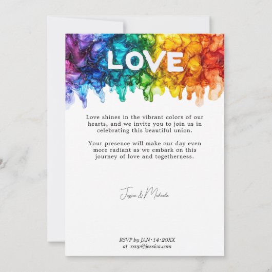 🌈 LGBTQ geschilderd met liefde bruiloft Kaart (Achterkant)