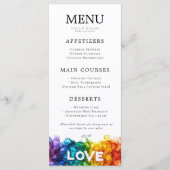 🌈 🐦 LGBTQ geschilderd met liefde bruiloft Menu (Voorkant)