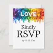 🌈 🐦 LGBTQ geschilderd met liefde bruiloft RSVP Kaartje (Voorkant)