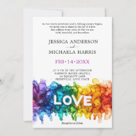 🌈 🐦 LGBTQ Geschilderd Met Liefde trouwkaart  Kaart