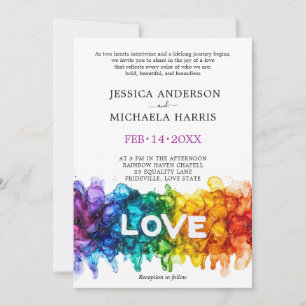 🌈 🐦 LGBTQ Geschilderd Met Liefde trouwkaart Kaart