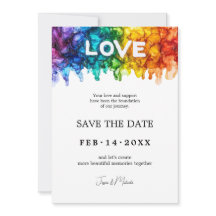 🌈 🐦 LGBTQ Geschilderd Met Liefde trouwkaart 