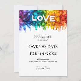 🌈 🐦 LGBTQ Geschilderd Met Liefde trouwkaart  Save The Date