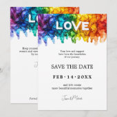 🌈 🐦 LGBTQ Geschilderd Met Liefde trouwkaart Save The Date (Voorkant / Achterkant)