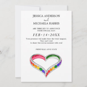 🌈 🐦 LGBTQ Geschilderd met Liefde trouwkaart Save The Date