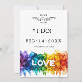 🌈 🐦 LGBTQ Geschilderd met liefde trouwkaart  Save The Date