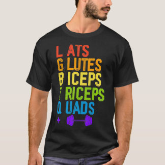 LGBTQ Gewichtheffen Lats Glutes Biceps Triceps Qua T-shirt