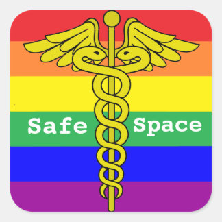 LGBTQ Gezondheidszorg Veilige Ruimte Vierkante Sticker