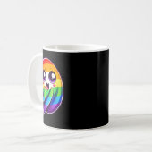 LGBTQ Ghost Rainbow Gay Pride Grappig Koffiemok (Voorkant links)