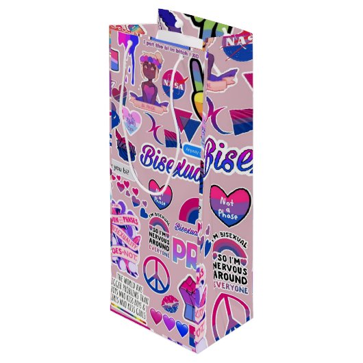 LGBTQ Gift Bag Wijn Cadeautas (Achterkant Gekanteld)