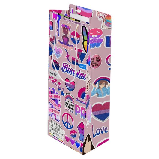 LGBTQ Gift Bag Wijn Cadeautas (Voorkant Gekanteld)