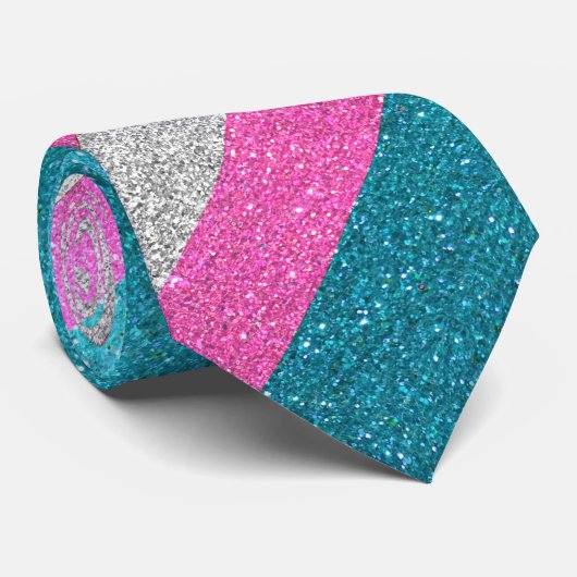 LGBTQ Glitter Transgender Gay Pride Sparkles Stropdas (Opgerold)